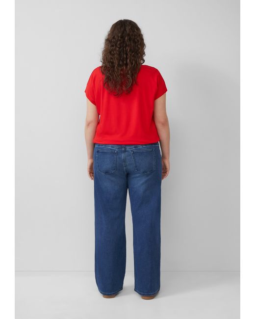 S.oliver Red Fließendes Jersey-Shirt mit überschnittenen Schultern