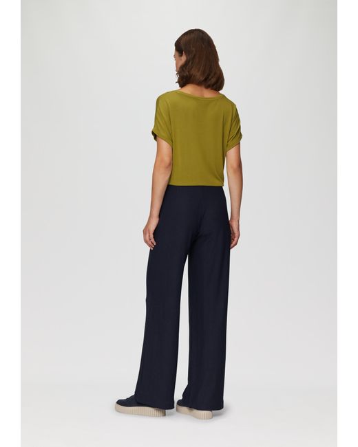 S.oliver Blue Hose mit Wide Leg aus strukturiertem Jersey