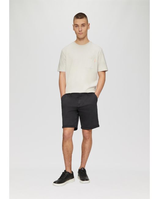 QS Chino-Shorts John aus Baumwollstretch mit fixiertem Turn-up in White für Herren