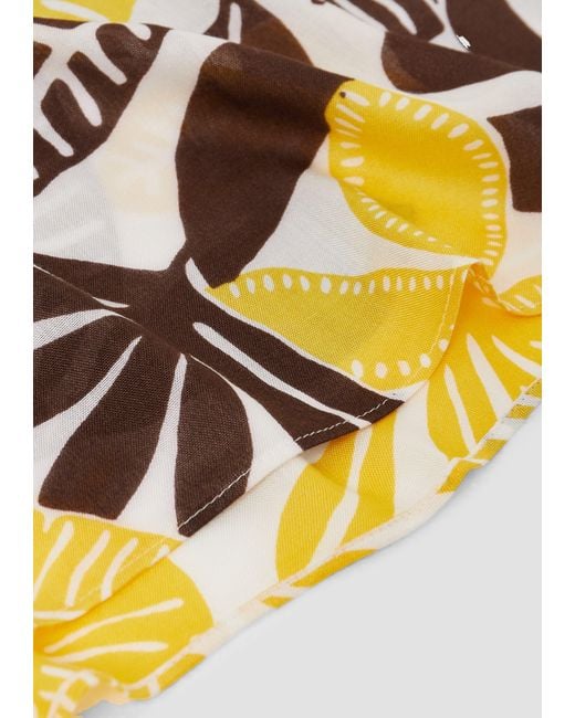 S.oliver Metallic Loop-Schal aus Viskose mit floralem Muster