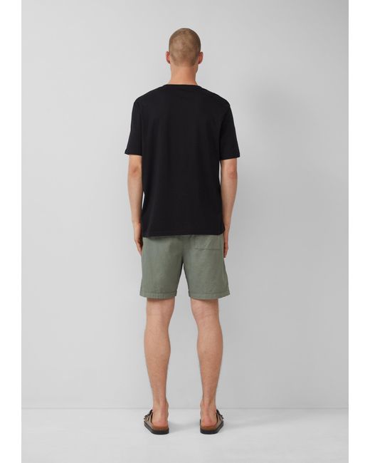 QS Shorts aus Leinenmix in Green für Herren