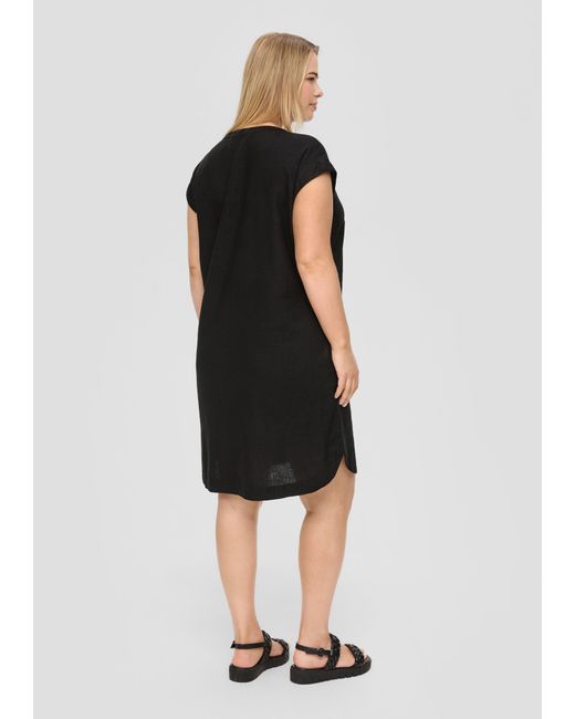 S.oliver Black Kleid aus Leinen-Mix mit Eingrifftaschen