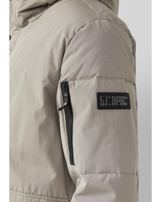 S.oliver Wasserabweisender Parka mit Kapuze und sportiven Details in Gray für Herren