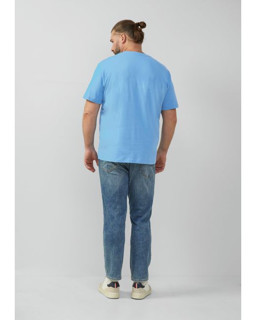 S.oliver Baumwoll-T-Shirt mit kleinem Logo-Print in Blue für Herren