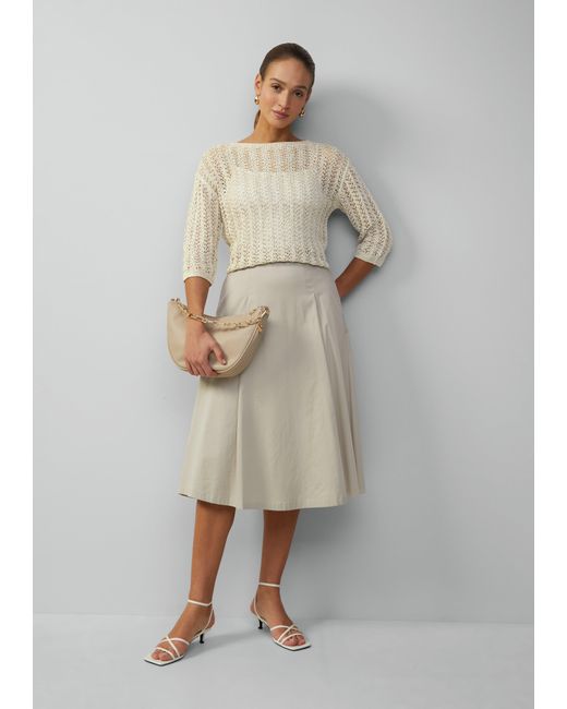 S.oliver Natural Semitransparenter Pullover aus Ajourstrick mit Pailletten