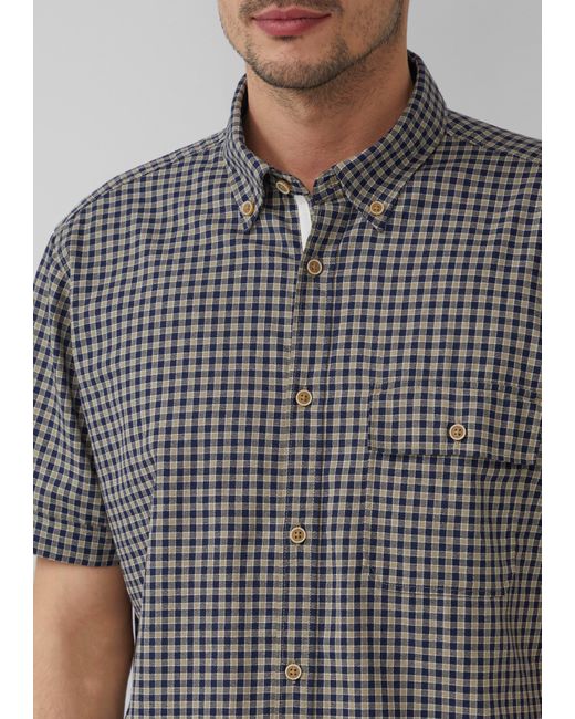 S.oliver Regular Fit: Kariertes Hemd aus Baumwolle mit Button-Down-Kragen in Gray für Herren