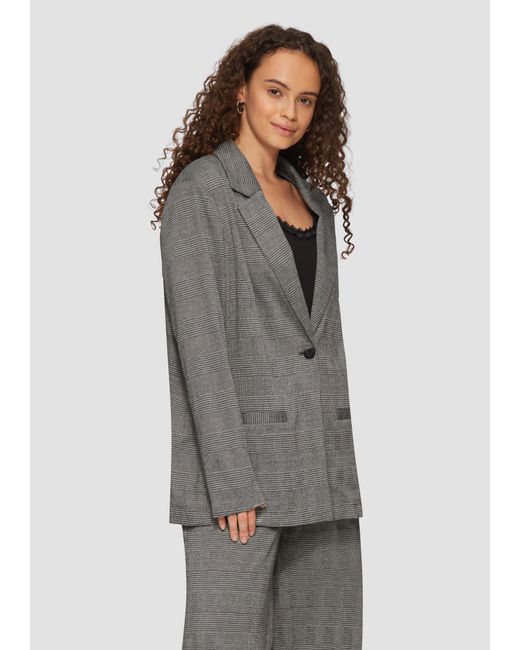 QS Interlock-Blazer Mit Krempelarm - Business & Party Blazer Mit Knopfverschluss