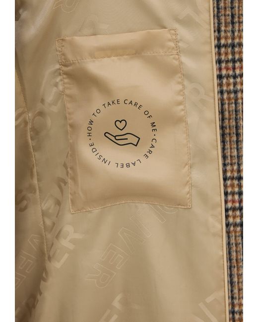 S.oliver Natural Wollmixmantel mit Leo-Muster und Eingrifftaschen