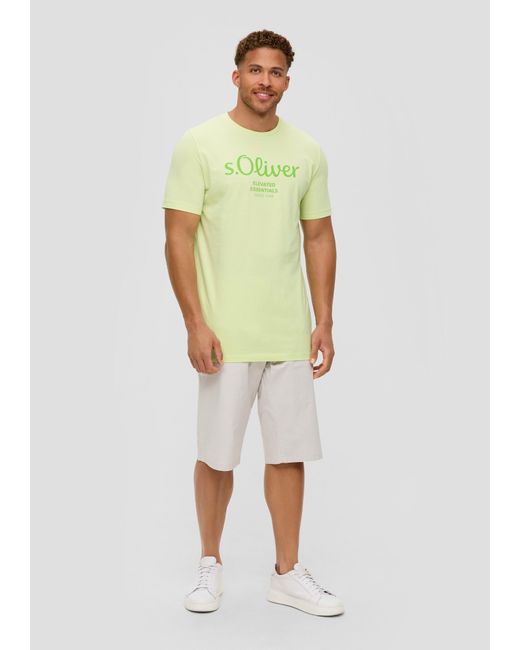 S.oliver T-Shirt aus Baumwolle mit Logo-Print in Yellow für Herren
