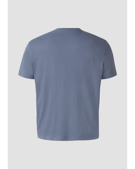 S.oliver Baumwoll-T-Shirt mit V-Ausschnitt und Logo in Blue für Herren