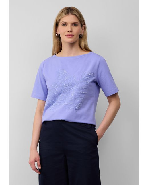 S.oliver Purple T-Shirt im Relaxed Fit mit Pailletten