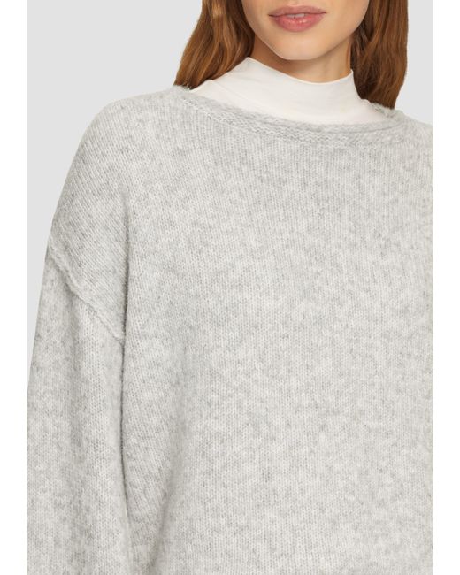 S.oliver White Strickpullover mit weiten Ärmeln im Relaxed Fit