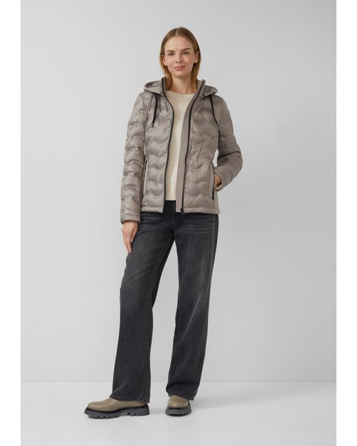 S.oliver Brown Leichte Jacke im Fabricmix mit abnehmbarer Kapuze
