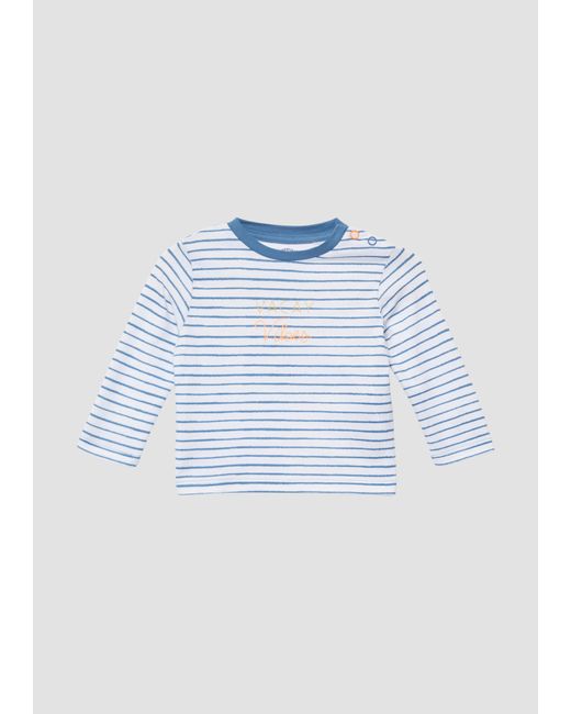 S.oliver Blue Gestreiftes Unisex Longsleeve mit Frontprint