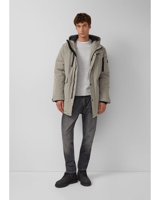 S.oliver Wasserabweisender Parka mit Kapuze und sportiven Details in Gray für Herren