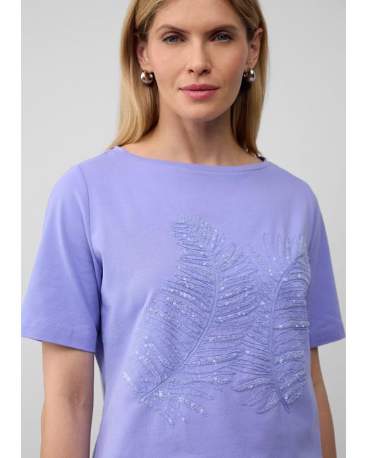 S.oliver Purple T-Shirt im Relaxed Fit mit Pailletten