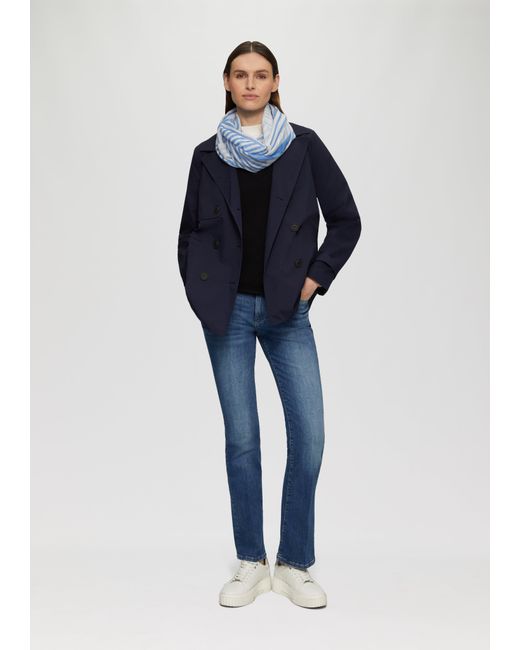 S.oliver Blue Lässiger Loop-Schal mit All-over-Print