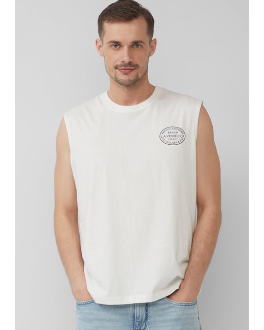 S.oliver Jersey-Tanktop im Relaxed Fit mit Print in White für Herren