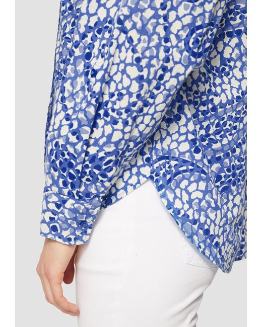 S.oliver Blue Leichte Hemdbluse im Relaxed Fit mit Turn-up