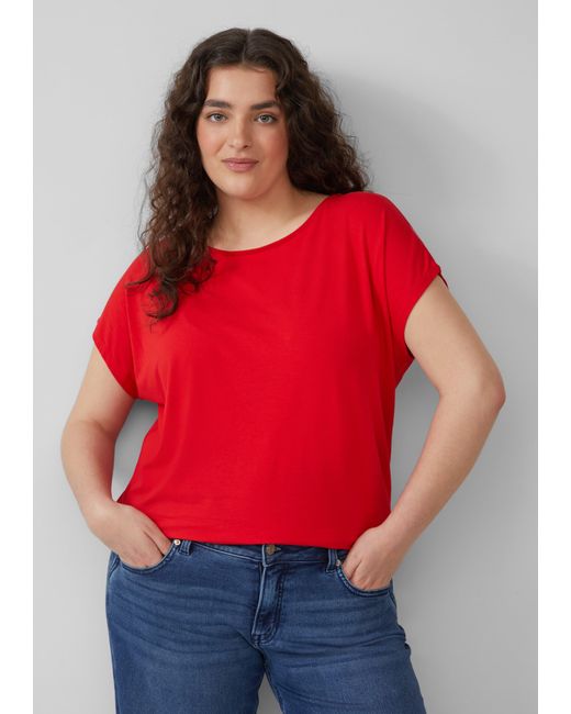 S.oliver Red Fließendes Jersey-Shirt mit überschnittenen Schultern