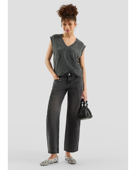 QS Gray Pullunder mit Glitzersteinen