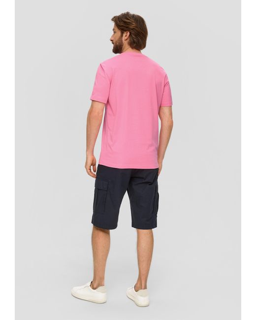 S.oliver T-Shirt aus Baumwolle mit Label-Print in Pink für Herren