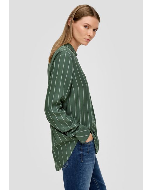 S.oliver Green Twill-Bluse aus Viskose