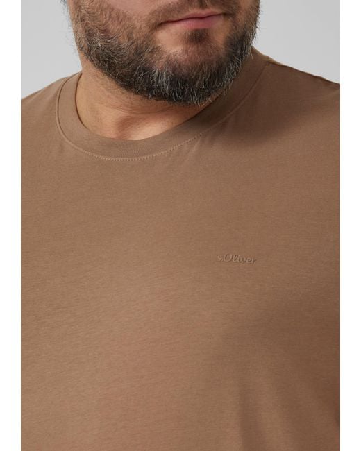 S.oliver Baumwoll-T-Shirt mit Logo-Print in Blue für Herren