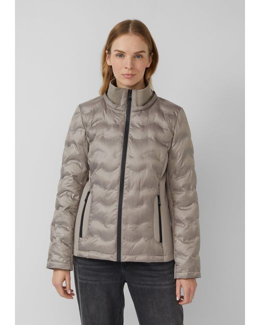S.oliver Brown Leichte Jacke im Fabricmix mit abnehmbarer Kapuze