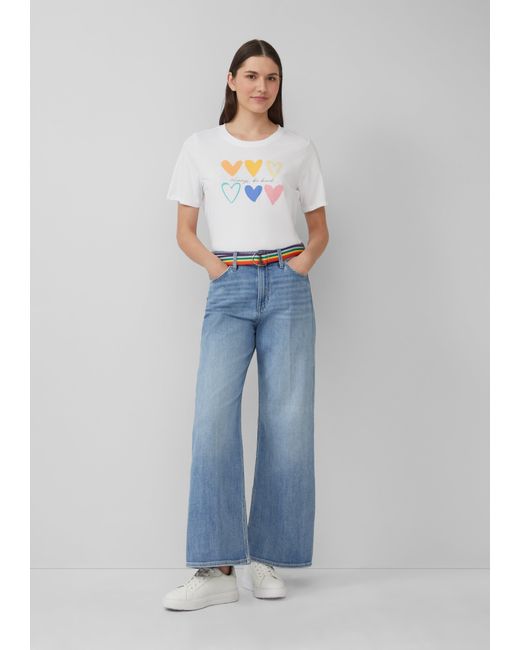 S.oliver Blue Textilgürtel mit D-Ring-Verschluss