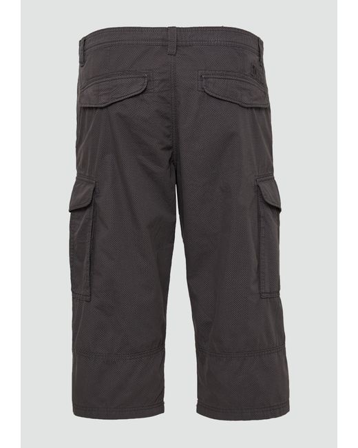 S.oliver File: Gemusterte Cargo-Bermuda aus Baumwollmix im Relaxed Fit in White für Herren