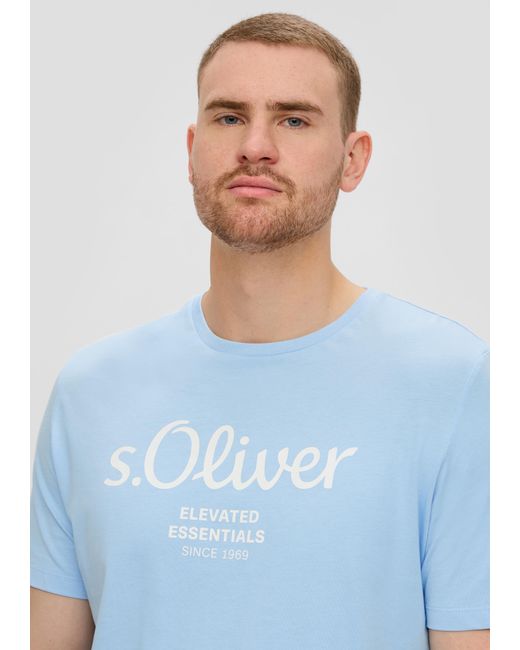 S.oliver T-Shirt aus Baumwolle mit Logo-Print in Blue für Herren