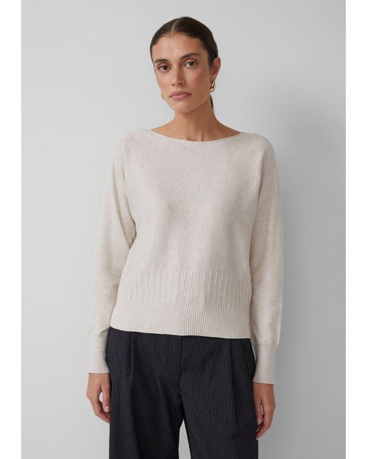 S.oliver Gray Strickpullover mit Strukturmuster am Saum