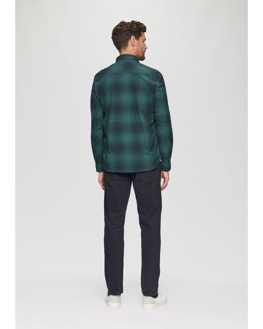 S.oliver Regular Fit: Hemd aus Baumwollstretch mit Button-Down-Kragen in Green für Herren
