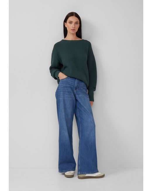 S.oliver Green Strukturierter Strickpullover in Oversize mit Rippbündchen