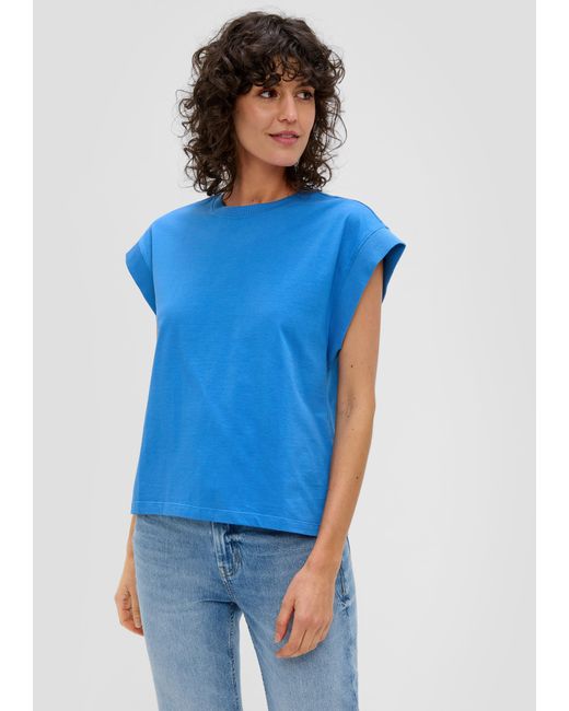 S.oliver Blue T-Shirt mit überschnittener Schulter
