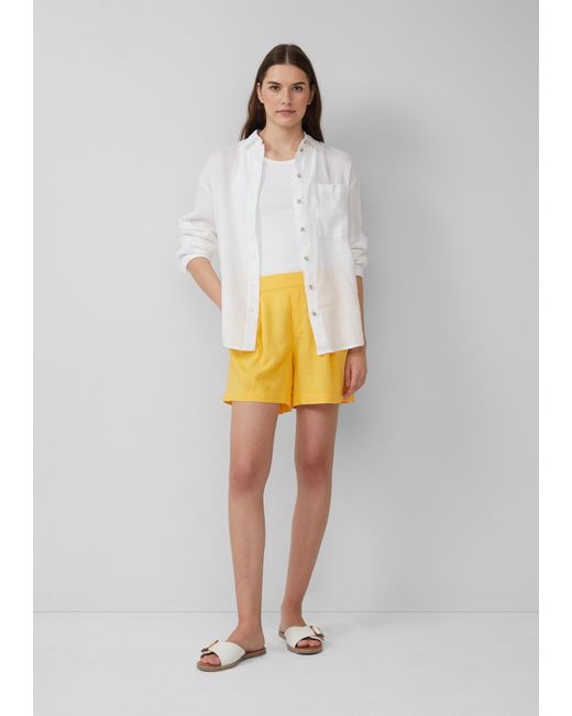 S.oliver Yellow Shorts aus Leinenmix mit Eingrifftaschen
