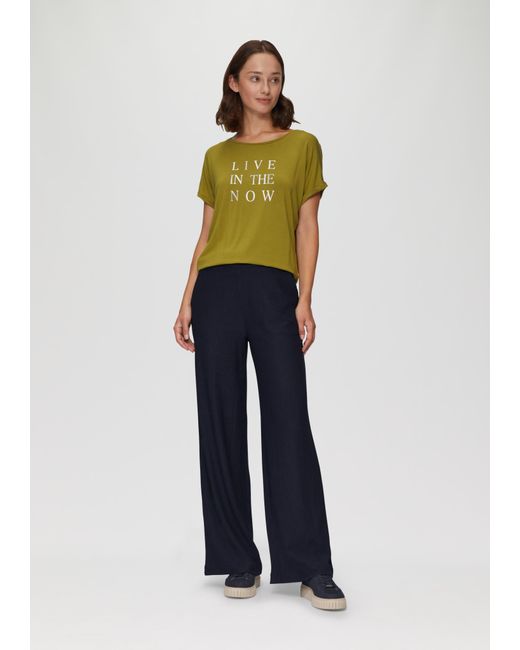 S.oliver Blue Hose mit Wide Leg aus strukturiertem Jersey
