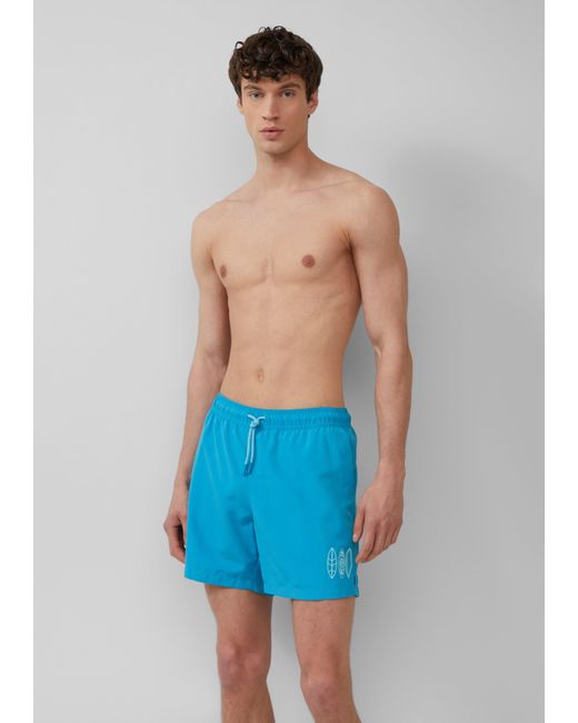 S.oliver Badeshorts mit Artwork und Eingrifftaschen in Blue für Herren