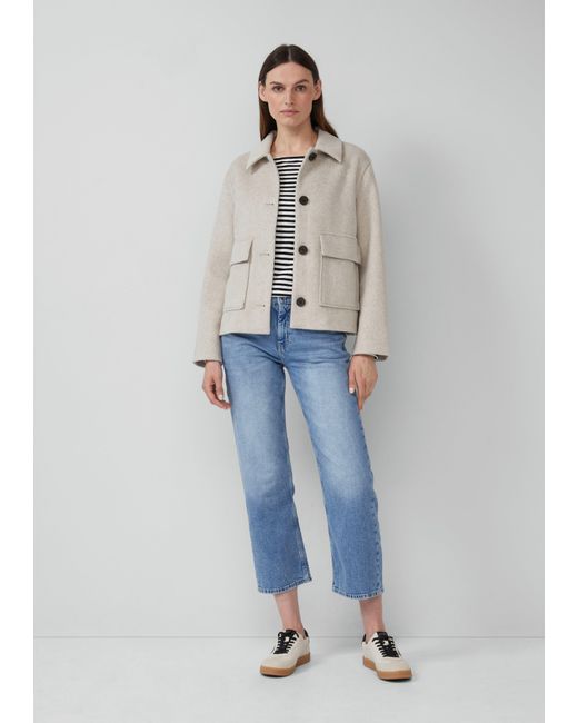 S.oliver Natural Jacke aus Wollmix im Relaxed Fit mit aufgesetzten Taschen