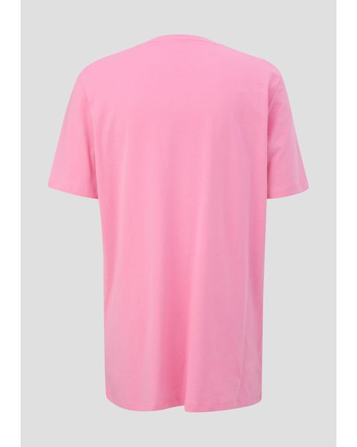 S.oliver T-Shirt aus Baumwolle mit Logo-Print in Pink für Herren