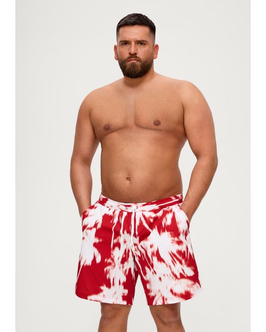 S.oliver Badehose mit Crinkle-Struktur in Red für Herren