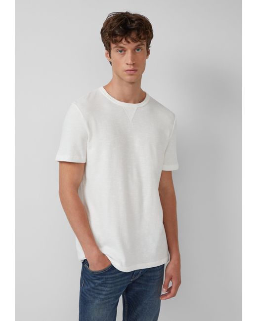 S.oliver T-Shirt aus Heavy Jersey mit Flammgarnstruktur in White für Herren