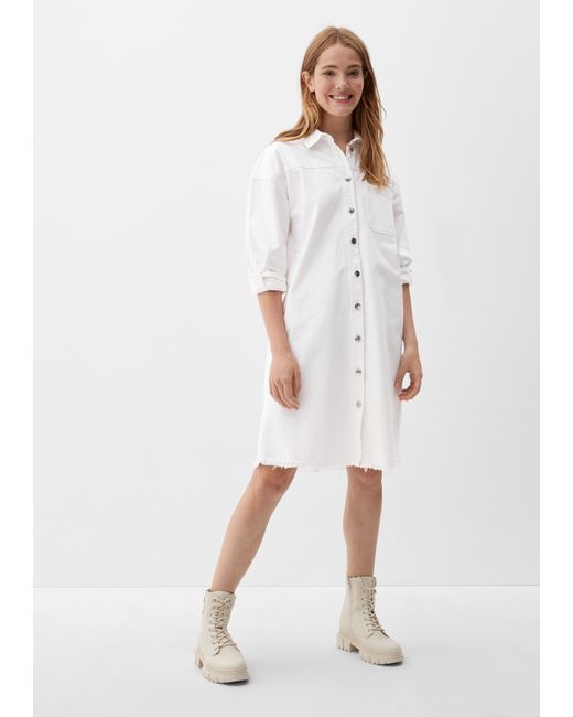 Zeehaven Monteur Geaccepteerd S.oliver Kleid aus Denim in Weiß | Lyst DE