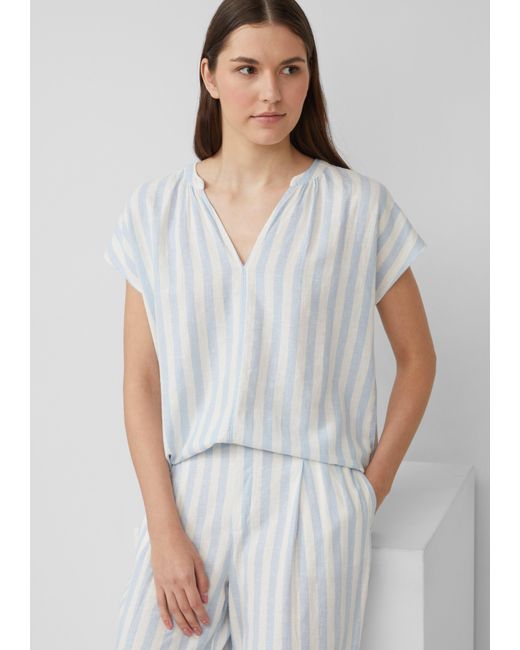S.oliver White Ärmellose Bluse aus Leinenmix im Relaxed Fit