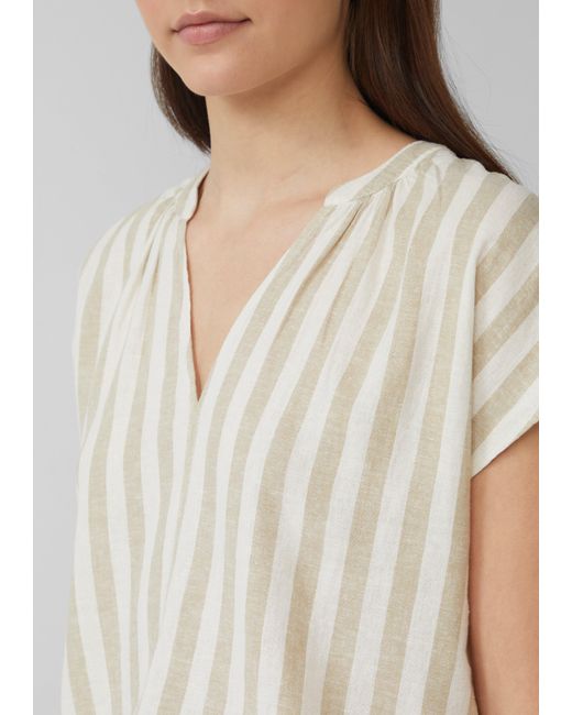 S.oliver Brown Ärmellose Bluse aus Leinenmix im Relaxed Fit