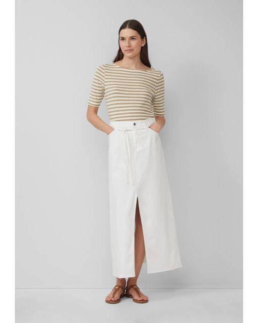 S.oliver White Jeansrock in A-Shape mit offenem Saum