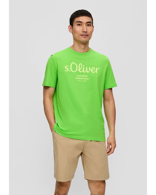 S.oliver T-Shirt aus Baumwolle mit Label-Print in Green für Herren