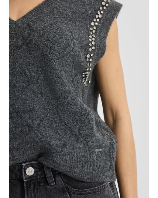 QS Gray Pullunder mit Glitzersteinen