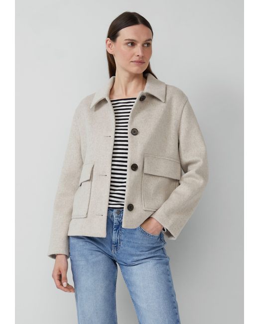 S.oliver Natural Jacke aus Wollmix im Relaxed Fit mit aufgesetzten Taschen